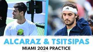 STREAM REPLAY Carlos Alcaraz amp Stefanos Tsitsipas Full Practice Session Tiafoe amp Eubanks After [upl. by Ariak]