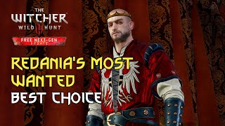 Redanias Most Wanted Best Choice The Witcher 3 Walkthrough Gameplay [upl. by Publea]