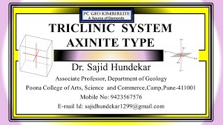 Triclinic System Axinite Type Holding Position of the crystal models [upl. by Kipper]