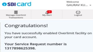 how to enabled overlimit transactions facility on sbi credit card  overlimit transaction charges [upl. by Ramberg]