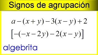 Simplificar expresiones algebraicas con signos de agrupación  paréntesis corchetes y llaves 422 [upl. by Nrubloc54]