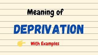 Meaning of Deprivation  English Vocabulary Words  UrduHindi [upl. by Fischer]