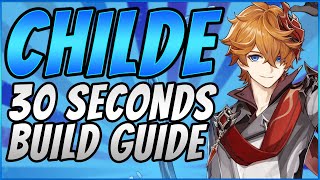 CHILDE BEST HYDRO DPS CARRY BUILD  30 SECONDS CHARACTER GUIDE  GENSHIN IMPACT Shorts [upl. by Tumer166]