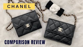 รีวิวเปรียบเทียบ CHANEL card holder with chain 🖤♣️😊 [upl. by Eadahc940]