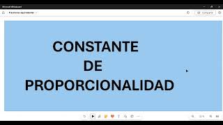 Constante de proporcionalidad [upl. by Gratt]