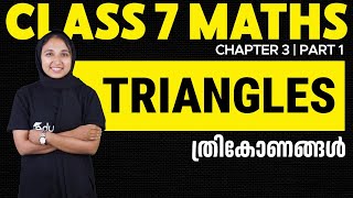 Class 7 Maths  Chapter 3  Traingles  Thrigonangal  part 1 Eduport [upl. by Anyahc]