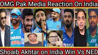 😱 OMG  Pak Media Reaction On India 90 Shoaib Akhtar Reaction On India Win Vs NED 160 Rans WC [upl. by Cathyleen683]