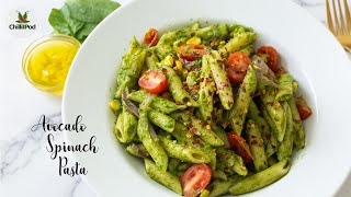 Creamy Avocado Spinach Pasta  Easy Vegan Pasta recipe  Healthy Avocado spinach pasta [upl. by Etnelav]