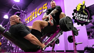 WORLDS STRONGEST MEN TAKE OVER PLANET FITNESS  EDDIE HALL [upl. by Yasibit112]