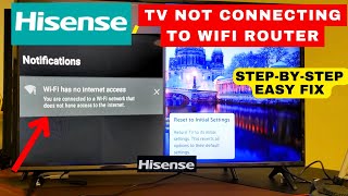 How to Fix Hisense TV Connected To WiFi But No Internet  StepByStep Easy Fix in 2 Mins [upl. by Enneiviv690]