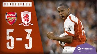 AN INCREDIBLE COMEBACK  Arsenal 53 Middlesbrough  Highlights  2004 [upl. by Nnylcaj]