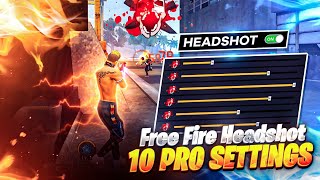 10 Pro Settings  Sensitivity  Fire Button 100 Working 😱  Auto Headshot Setting  Free Fire [upl. by Llehcram]