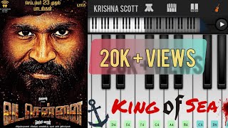 Vada Chennai bgm  King of The Sea  Piano Notes  Walk Band [upl. by Bernelle]