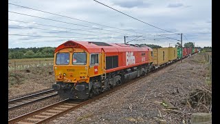 Freight Trains and Flirts at speed on the GEML 08082023 [upl. by Yartnod]