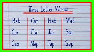 Three Letter Words in English  3 Letter Words in English  Three Letter Words Phonics Sound [upl. by Yeslah397]