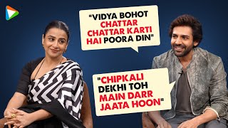 Kartik Aaryan amp Vidya Balans SPOOKIEST Rapid Fire on Manjulika Ghosts Haunted House amp more [upl. by Ecaroh]