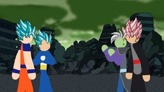 Goku and Vegeta VS Black and Zamasu Stick Fight [upl. by Borras]