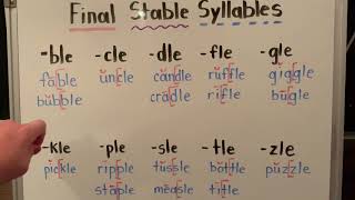 Final Stable Syllables [upl. by Elohcin]