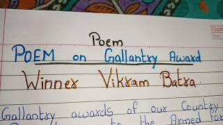 Poem on Gallantry Award Winners  Veer Gatha Project Poem in english [upl. by Abram]