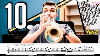 TOP 10 MOST POPULAR TRUMPET SONGS with Sheet Music  Notes Part 3 [upl. by Ymmac61]