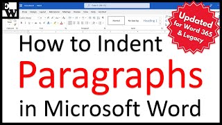 How to Indent Paragraphs in Microsoft Word UPDATED [upl. by Ylremik383]