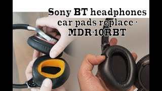 Sony ear padscushion replace  MBR 10RBT bluetooth hires headphones broken pads changereplace [upl. by Collete318]