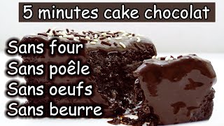 5 minutes cake chocolat sans four sans poêle facile et rapide [upl. by Armyn]