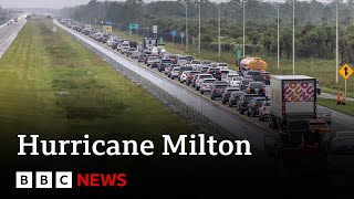 Hurricane Milton warning sees millions in Florida evacuate  BBC News [upl. by Nyrraf929]