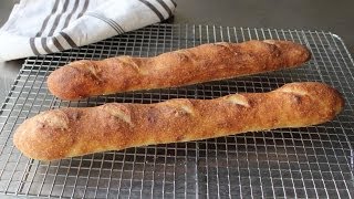 French Baguette  How to Make Baguettes at Home  NoKnead French Bread Recipe [upl. by Juan]