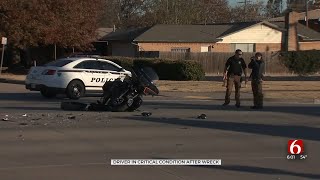 Motorcycle Rider Hospitalized Following Crash In Tulsa Lanes Closed At 27th amp Yale [upl. by Ecienal365]