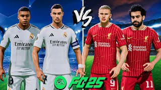 FC 25  Ronaldo Mbappé Vs Haaland MSalah  Real Madrid Vs Liverpool  UCL Full Match 4K [upl. by Huda]