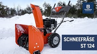 HUSQVARNA Schneefräse ST 124  Produktmerkmale und Funktionen [upl. by Adiv156]