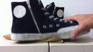 GOLDEN GOOSE Francy Suede High Top Trainers Navy Blue Men Women Shoes at abmarscom [upl. by Einnaj]