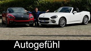 Fiat 124 Spider vs Abarth 124 Spider FULL REVIEW test driven comparison allnew neu 2017 amp vintage [upl. by Oicnoel]