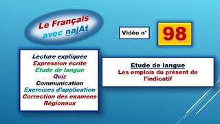 Les emplois du présent de lindicatif leçon 81 Étude de langue [upl. by Mercorr]