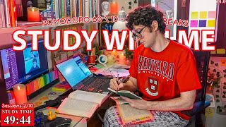 STUDY WITH ME LIVE POMODORO  12 HOURS STUDY CHALLENGE ✨ Harvard Student Relaxing Rain Sounds [upl. by Nah]