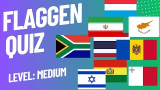 Flaggen Quiz  Medium  Schaffst du es alle 30 Flaggen zu erraten  Flaggen erraten [upl. by Oicnerolf]