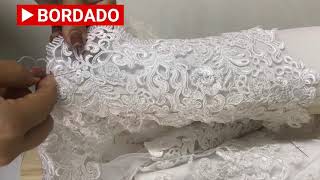 Bordado em Pedraria Vestido de Noiva [upl. by Mailli]