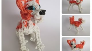 DIY Rainbow Loom akita puppy Part 12 Loombicious [upl. by Ayiotal]