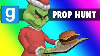 Gmod Prop Hunt Funny Moments  Hamburgers Vs The Santa Claus Garrys Mod [upl. by Lihas]