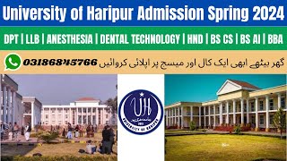 University of Haripur Admission Spring 2024  UOH Admission 2023  UOH Admission 2024 Fee Structure [upl. by Einre452]