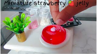 Miniature strawberry jellyasmr Miniature cookingHow to make jelly readymade jelly crystals [upl. by Rosalinda]