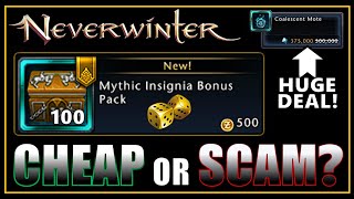 Cheap Mythic Insignias or Scam drop rates 100 opened Mythic Insignia Bonus Pack  Neverwinter [upl. by Laden]