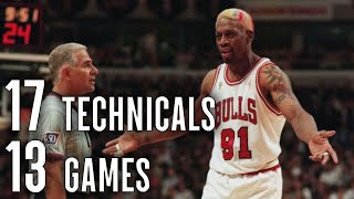 Dennis Rodman 17 Technicals in 13 Straight Games [upl. by Doreg185]