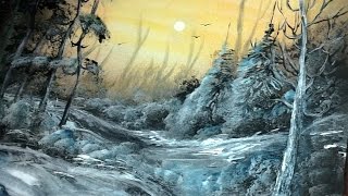 winter landscape spray paint art techniques [upl. by Notrem]