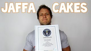 Guinness World Record for Most Jaffa Cakes 17 Eaten in One Minute  Furious Pete [upl. by Illehs]