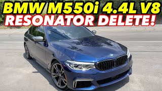 2019 BMW M550i 44L V8 Dual Exhaust w RESONATOR DELETE [upl. by Aiotal]