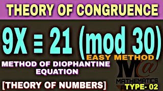 THEORY OF CONGRUENCE  NUMBER THEORY  PROBLEM  02 [upl. by Asirem]