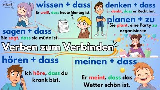 30 Verben zum Verbinden von Sätzen im Deutschen für die Niveaus A1 bis B1 [upl. by Haggar]