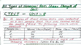 Unit8  Numerical from Shear Strength of Soil  Soil Mechanics  Prashant YT  Diploma Civil [upl. by Nosreffej]